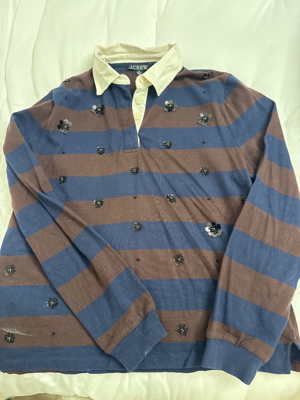 Collared striped Jcrew knit top
